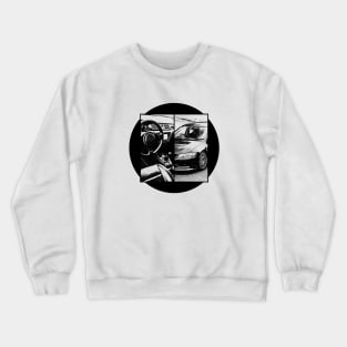 MITSUBISHI LANCER EVO IX Black 'N White 5 Crewneck Sweatshirt